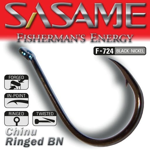 Sasame F-724 Chinu Ringed Olta İğnesi Siyah 2-0