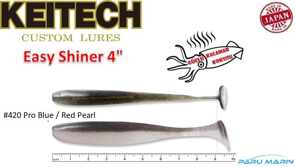 Keitech Easy Shiner 9cm-4'' #420 Pro Blue / Red Pearl