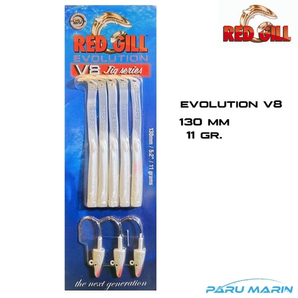 Red Gill 130mm Silver Pearl Evo V8 Jig Series 11gr.