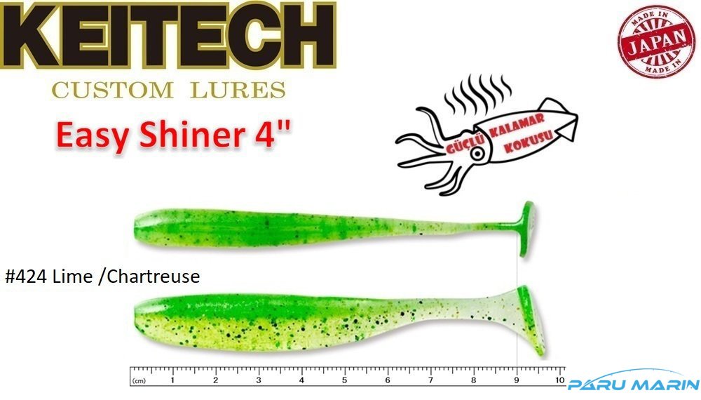 Keitech Easy Shiner 9cm-4'' #424 Lime /Chartreuse