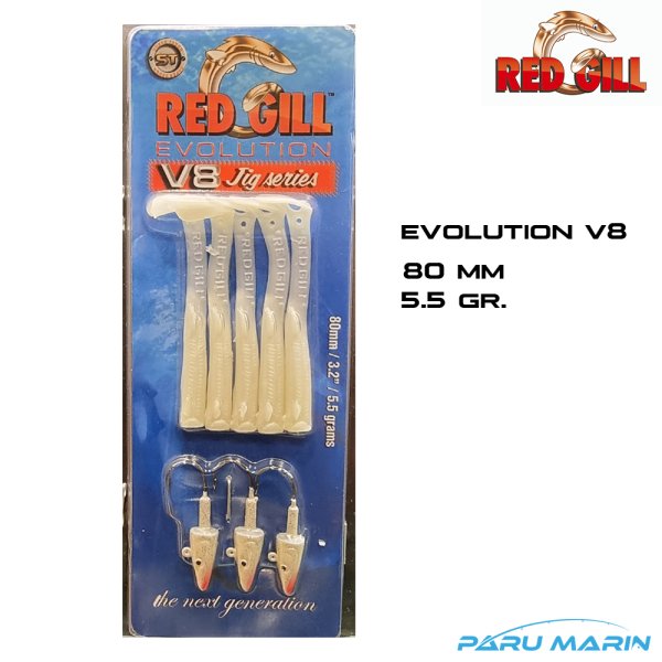 Red Gill 80mm Silver Pearl Evo V8 Jig Series 5.5 gr.