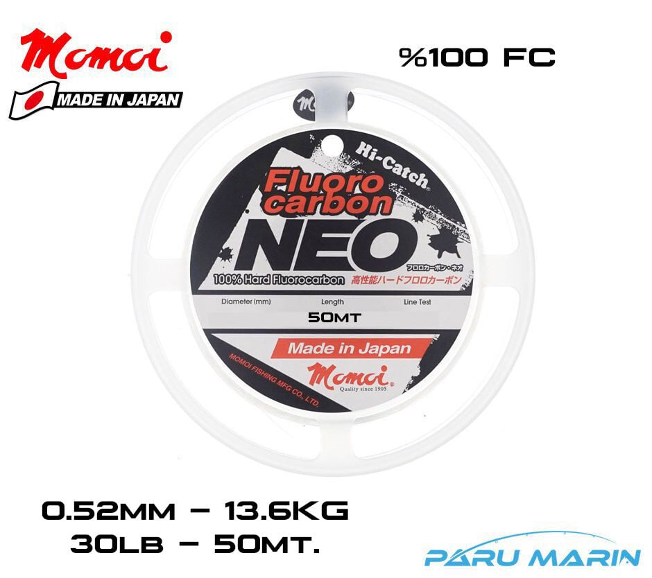 Momoi Hi-Catch NEO %100 FC Shock Leader 0.52mm-13.6kg. 50mt.