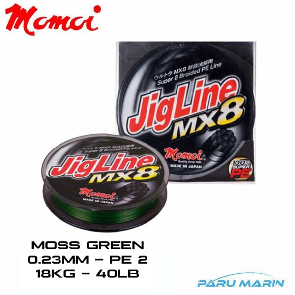 Momoi Jigline MX8 0.23mm 300mt. Yeşil İp Misina