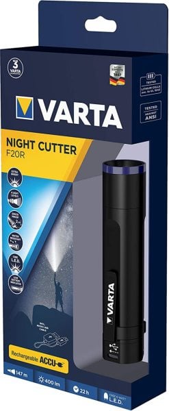 VARTA NIGHT CUTTER F20R Şarjlı Led El Feneri