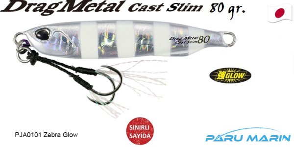 Duo Drag Metal Cast Slim Jig 80gr. PJA0101 / Zebra Glow