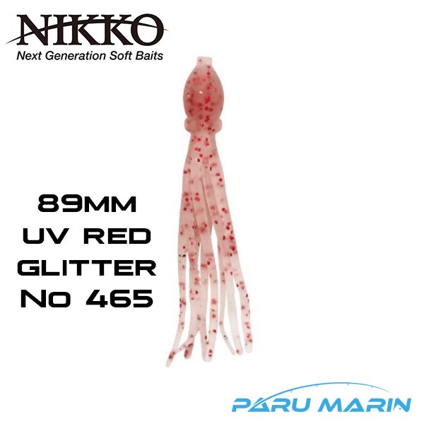 NIKKO OCTOPUS 89mm SİLİKON YEM UV RED GLITTER 465
