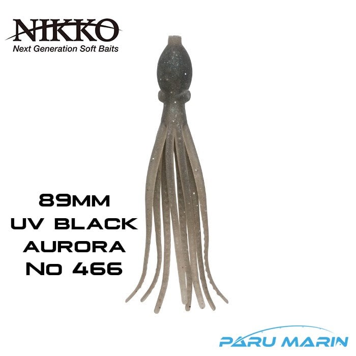NIKKO OCTOPUS 89mm SİLİKON YEM UV BLACK AURORA 466