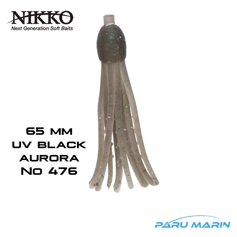 NIKKO OCTOPUS 65mm SİLİKON YEM UV BLACK AURORA 476
