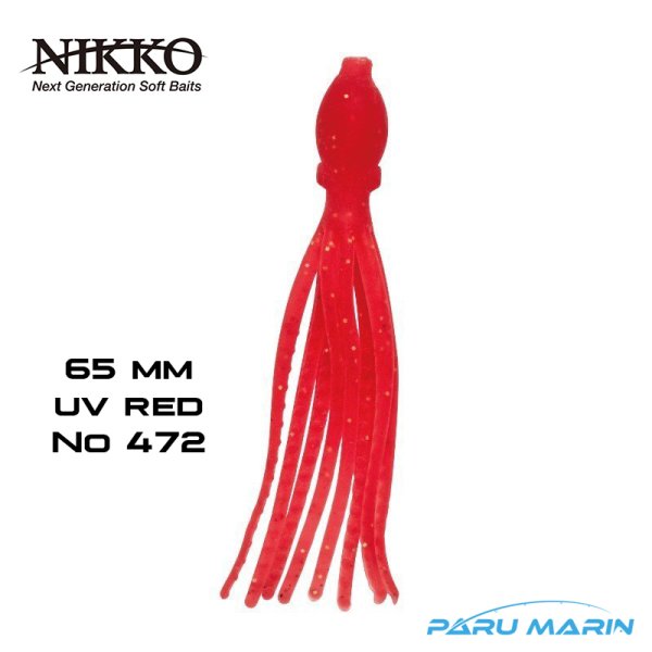 NIKKO OCTOPUS 65mm SİLİKON YEM UV RED 472