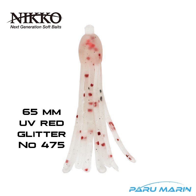 NIKKO OCTOPUS 65mm SİLİKON YEM UV RED GLITTER 475