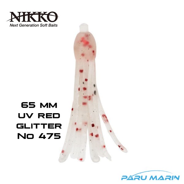 NIKKO OCTOPUS 65mm SİLİKON YEM UV RED GLITTER 475
