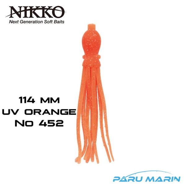 NIKKO OCTOPUS 114mm SİLİKON YEM UV ORANGE 452