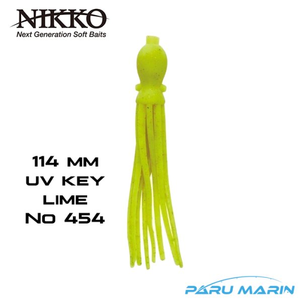 NIKKO OCTOPUS 114mm SİLİKON YEM UV KEY LIME 454