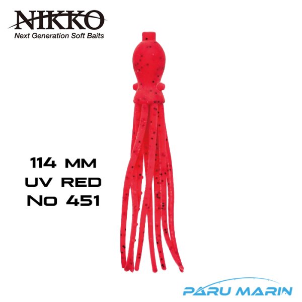 NIKKO OCTOPUS 114mm SİLİKON YEM UV RED 451