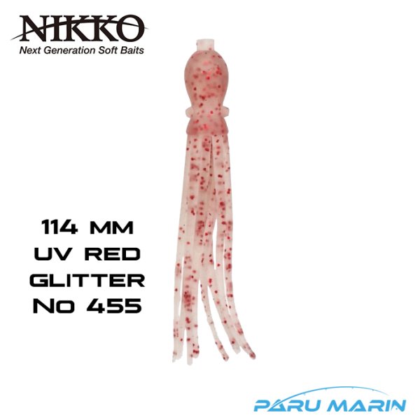NIKKO OCTOPUS 114mm SİLİKON YEM UV RED GLITTER 455