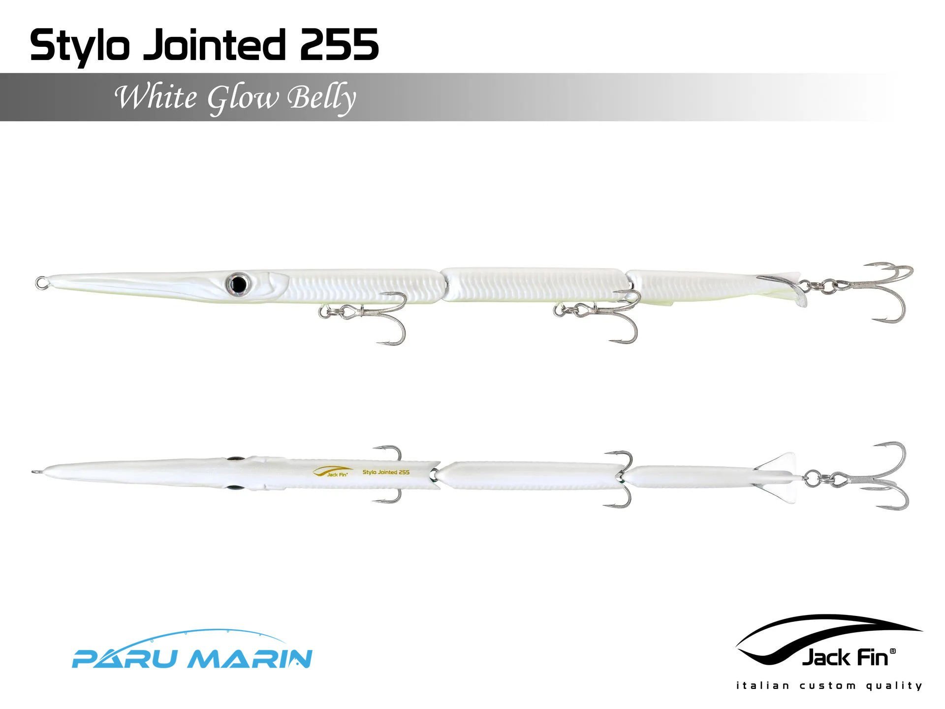 Jack Fin Stylo Jointed 255 Sahte Yem White Glow Belly