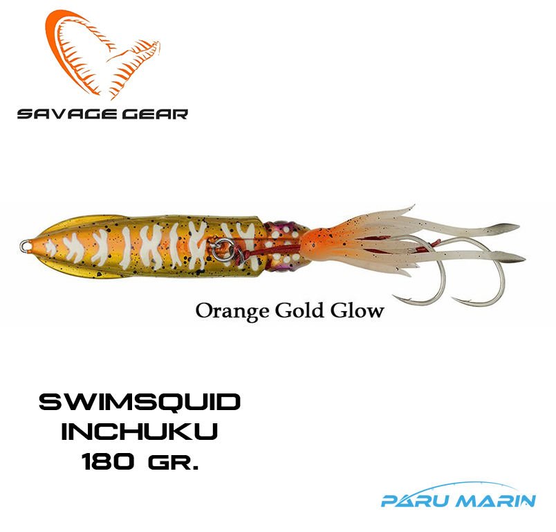 Savage Gear Swimsquid inchuku 180 gr. Orange Gold Glow