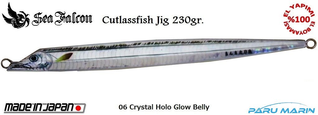 Sea Falcon Cutlassfish Long 230gr. 06 Crystal Holo Glow Belly