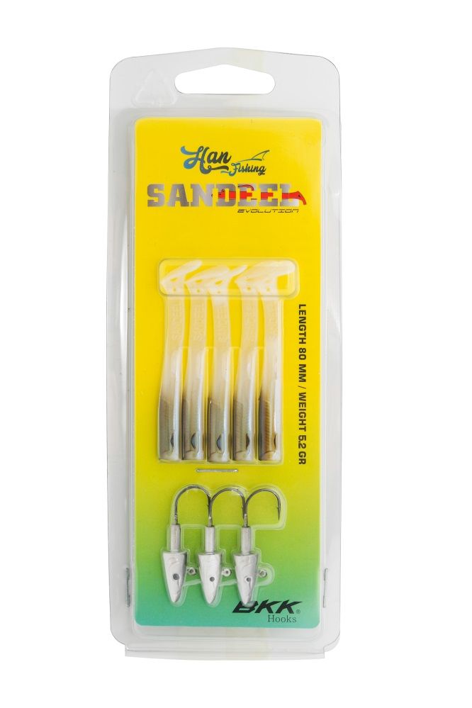 Hanfish Sandeel Silikon 80 mm - 5.2 gr. SL-808 Silver Bait