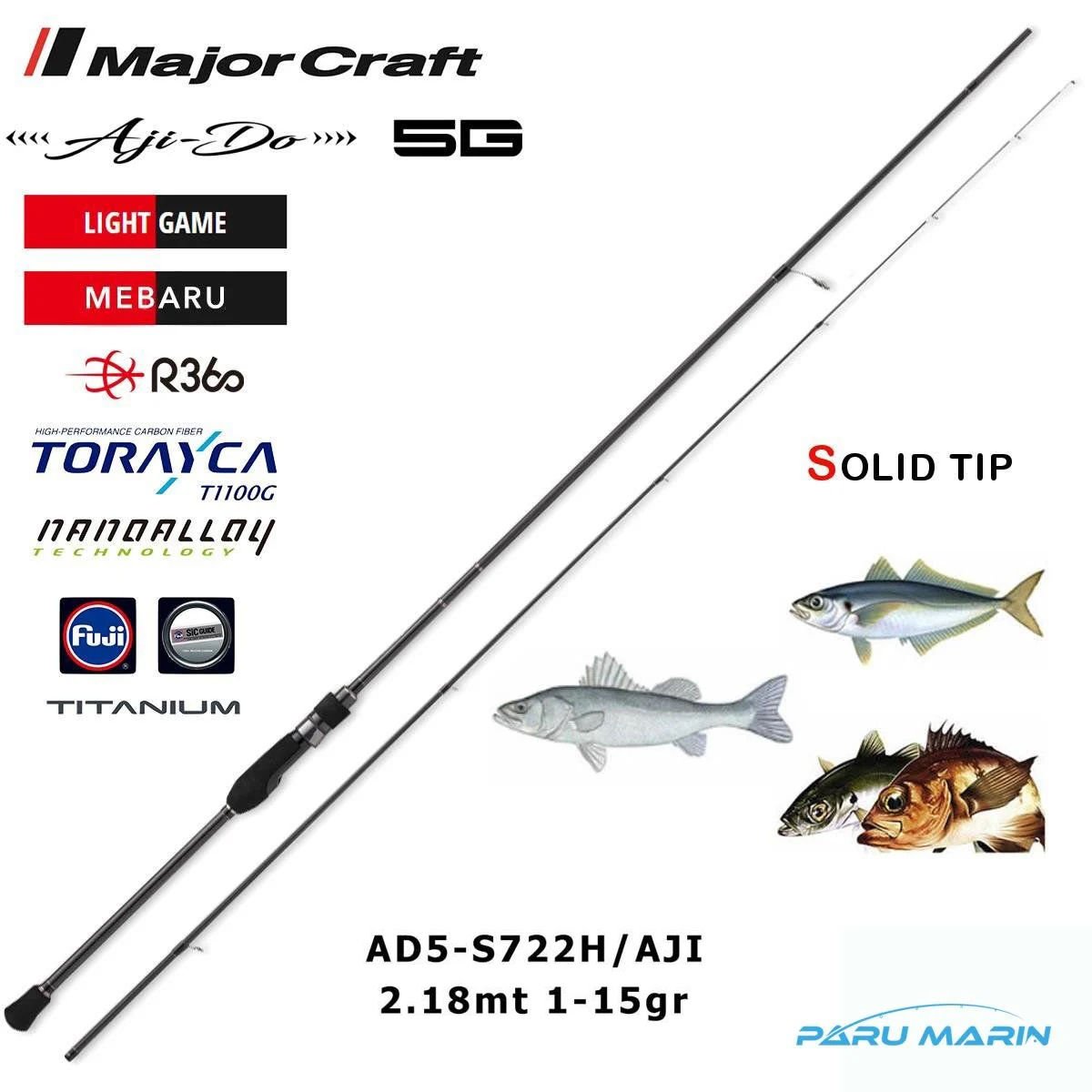 Major Craft Aji - Do AD5-S722H/AJI 218cm 1-15gr Lrf Kamış