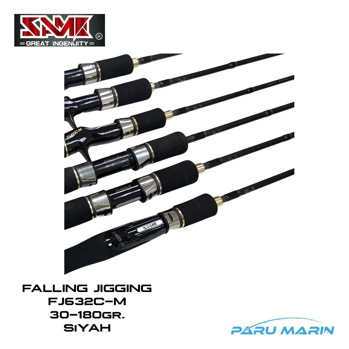 SAME Falling Slow Siyah Tetiksiz FJ-632S-M 1.91m 60-180gr. Jig Olta Kamışı