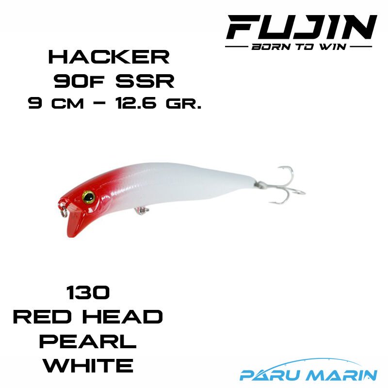 Fujin Hacker 90F 9cm 12.6gr. 130 Red Head Pearl White Maket Balık