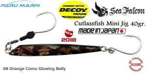 Sea Falcon Cutlassfish Jig Mini 40gr. 08 Orange Como Glowing Belly
