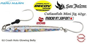Sea Falcon Cutlassfish Jig Mini 40gr. 02 Crash Holo Glowing Belly