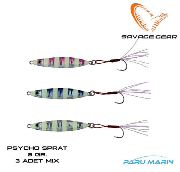 Savage Gear Psycho Sprat 8gr. Lrf 3 Adet (Turkish Zebra Mix) Suni Yem