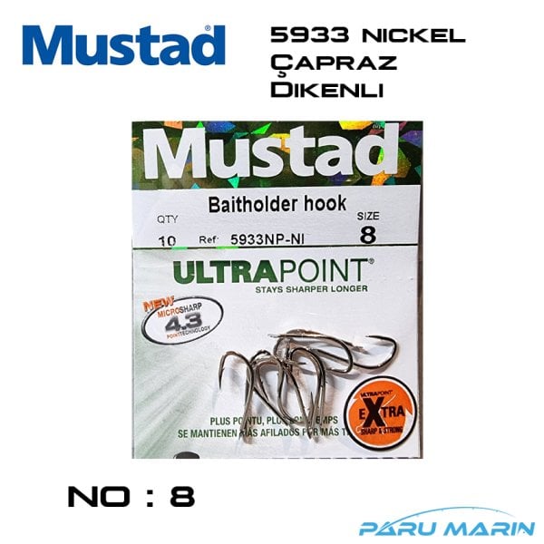 Mustad 5933NP NI Nickel Olta İğnesi - No: 8