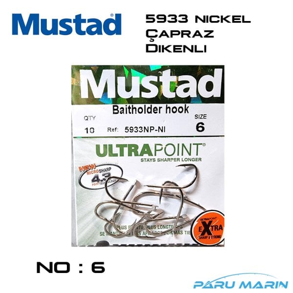 Mustad 5933NP NI Nickel Olta İğnesi - No: 6