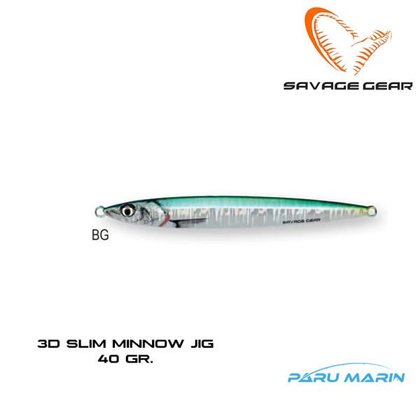 Savage Gear 3D Slim Jig Minnow 40gr. Suni Yem BG