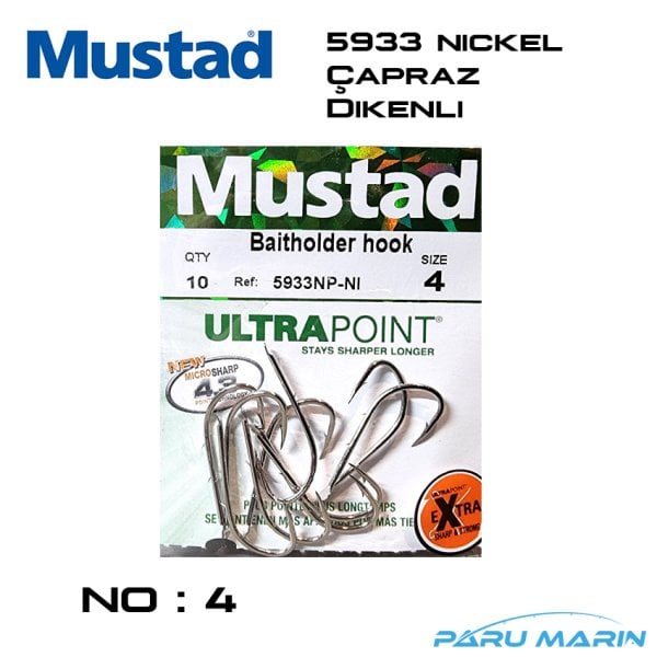 Mustad 5933NP NI Nickel Olta İğnesi - No: 4