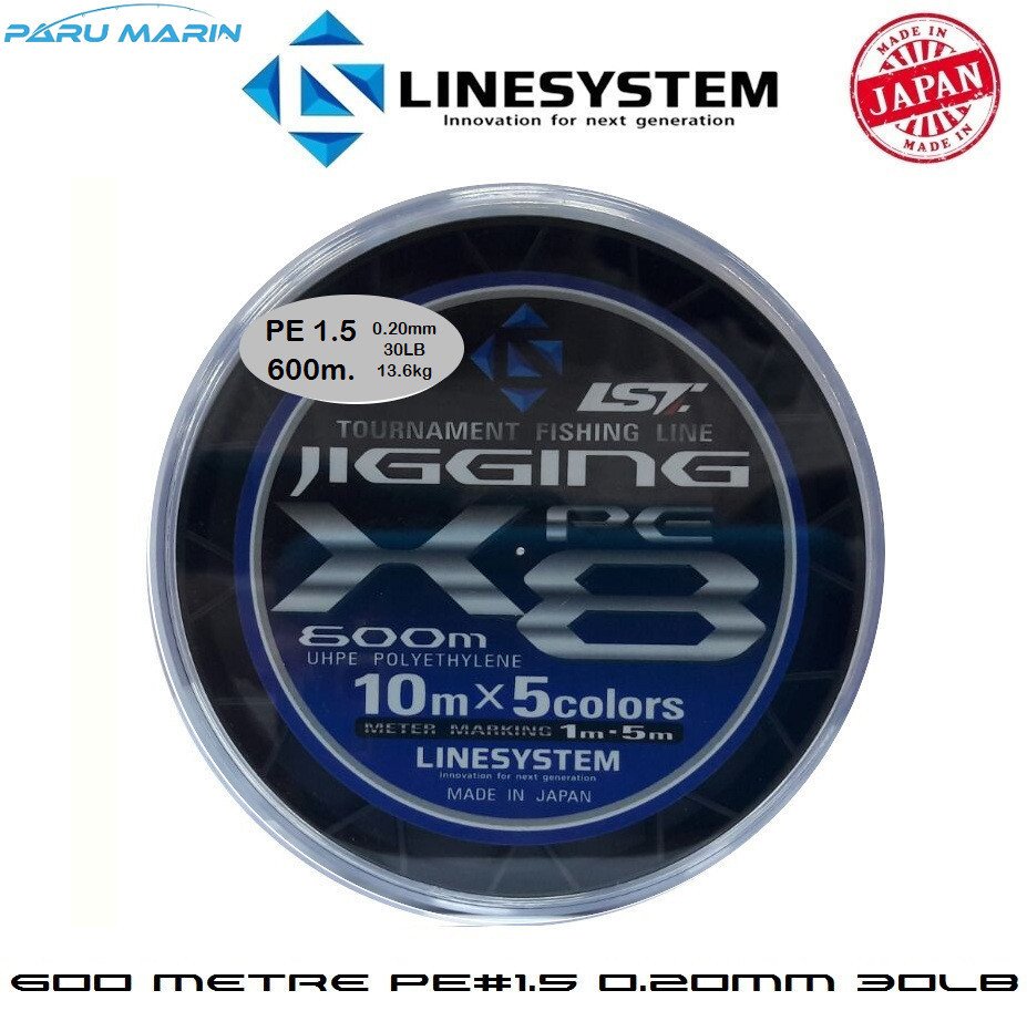 Linesystem Jigging X8 İp Misina PE 1.5 0.20mm 27lb 600mt