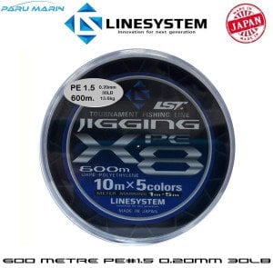 Linesystem Jigging X8 İp Misina PE 1.5 0.20mm 27lb 600mt