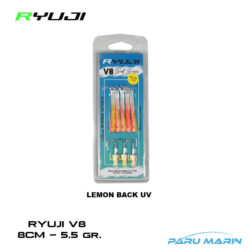 Ryuji V8 8cm 5.5gr. Silikon Yem Lemon Back UV