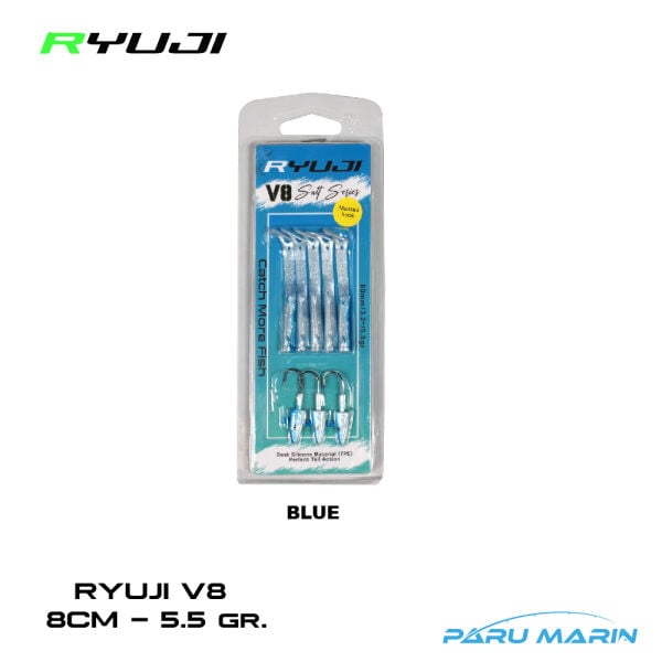 Ryuji V8 8cm 5.5gr. Silikon Yem Blue
