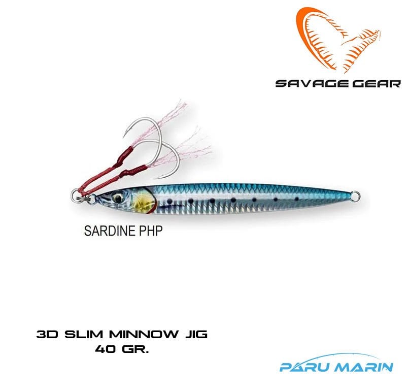 Savage Gear 3D Slim Jig Minnow 40gr. Suni Yem Sardine