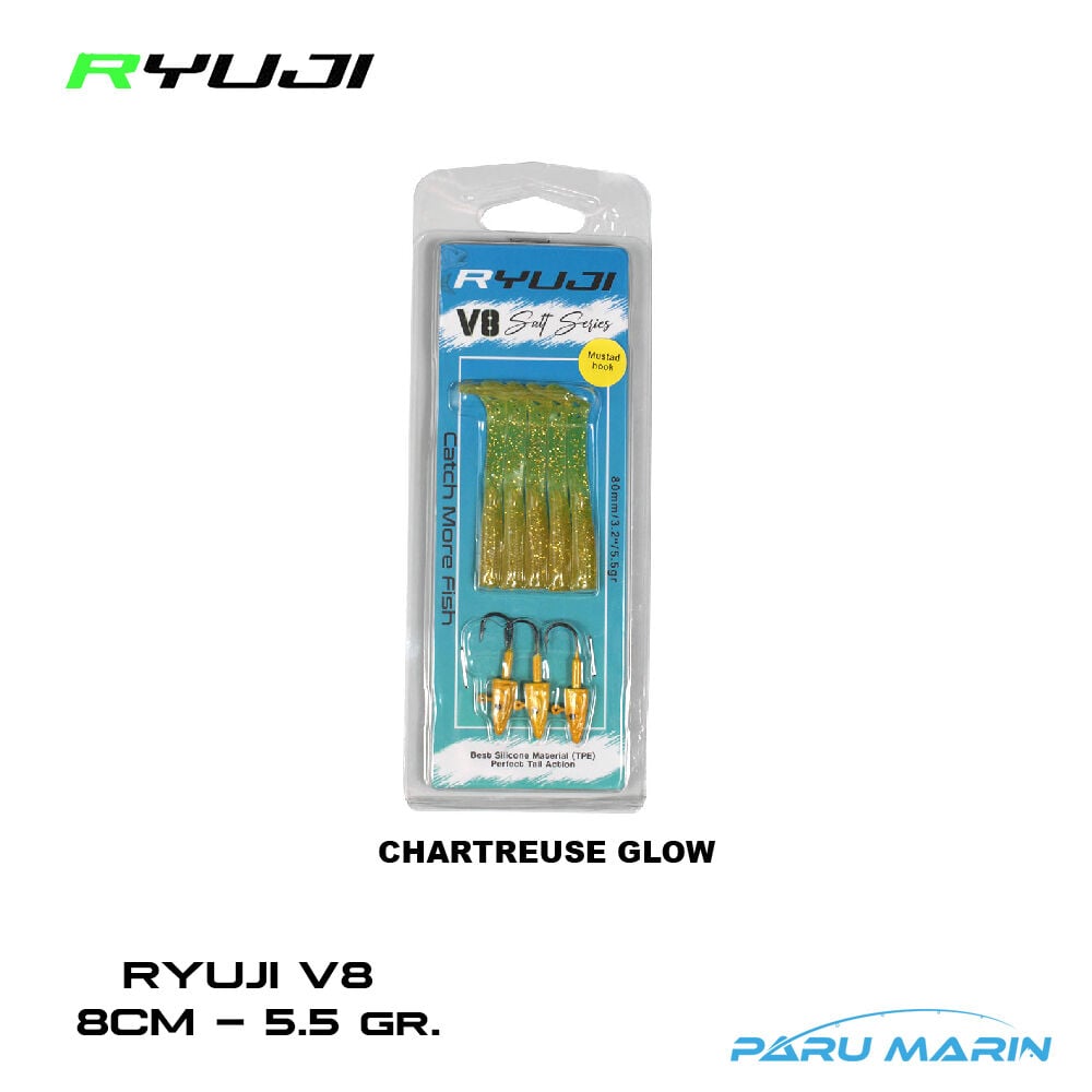 Ryuji V8 8cm 5.5gr. Silikon Yem Charteuse Glow