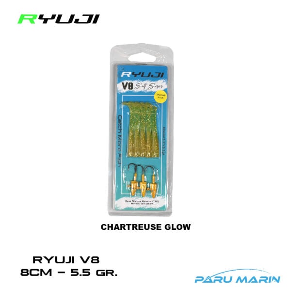 Ryuji V8 8cm 5.5gr. Silikon Yem Charteuse Glow