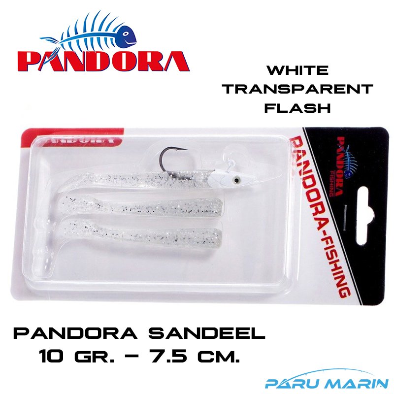 Pandora Sandel 7.5 cm. 10 gr. White Transparent Flash Silikon Yem