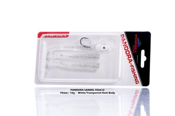 Pandora Sandel 7.5 cm. 10 gr. White Transparent Flash Silikon Yem
