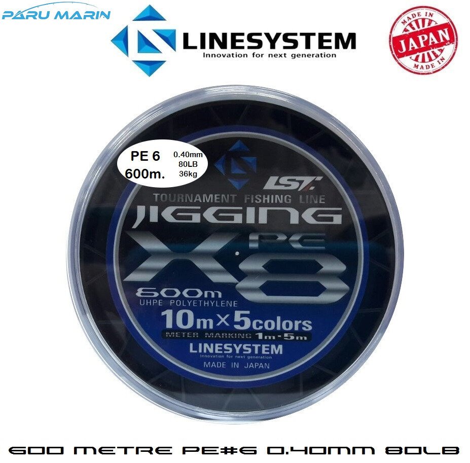 Linesystem Jigging X8 İp Misina PE 6.0 0.40mm 80lb 600mt