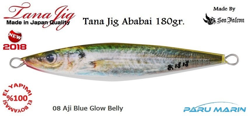 Sea Falcon Ababai Jig 180gr 08 Aji Blue Glow Belly