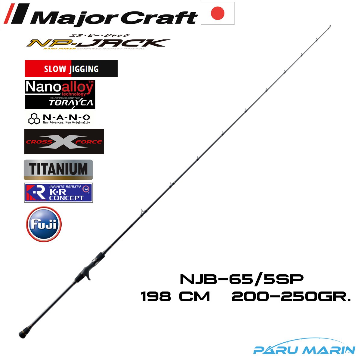 Major Craft NP-Jack NJB-65/5SP Tetikli Slow Jig Kamışı 198cm 200-250g