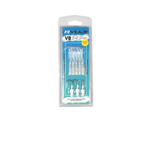 Ryuji V8 8cm 5.5gr. Silikon Yem White Silver