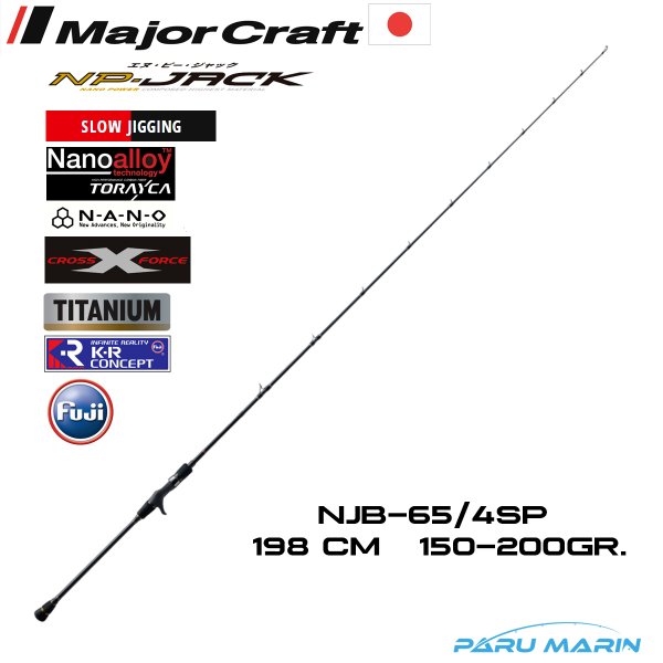 Major Craft NP-Jack NJB-65/4SP Tetikli Slow Jig Kamışı 198cm 150-200g