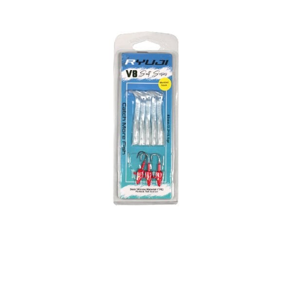 Ryuji V8 8cm 5.5gr. Silikon Yem Red Head White Silver