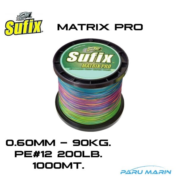 Sufix Matrix Pro HMPE İp Misina 0.60mm 1000 Mt. Multicolor