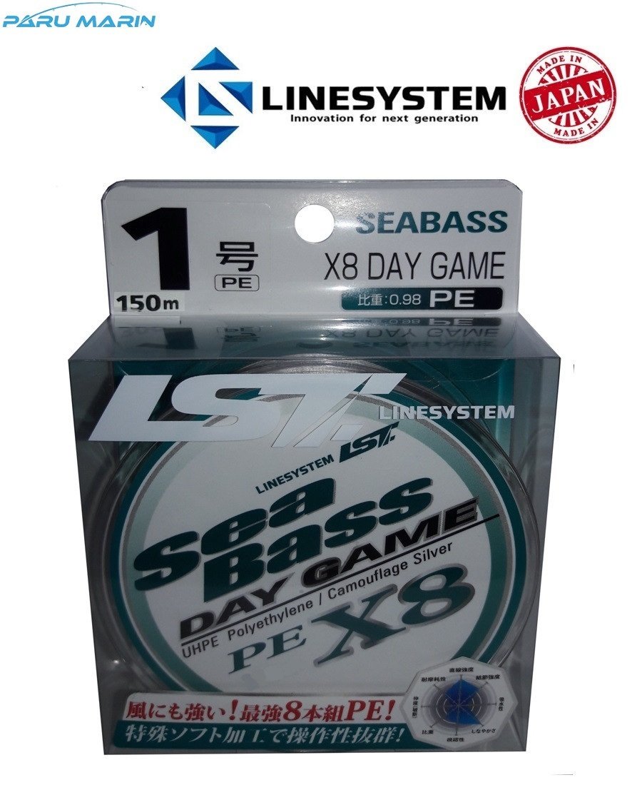 Linesystem Seabass Day Game X8 PE 1.0  0,16mm.  20Lb.  9,0kg. 150mt.